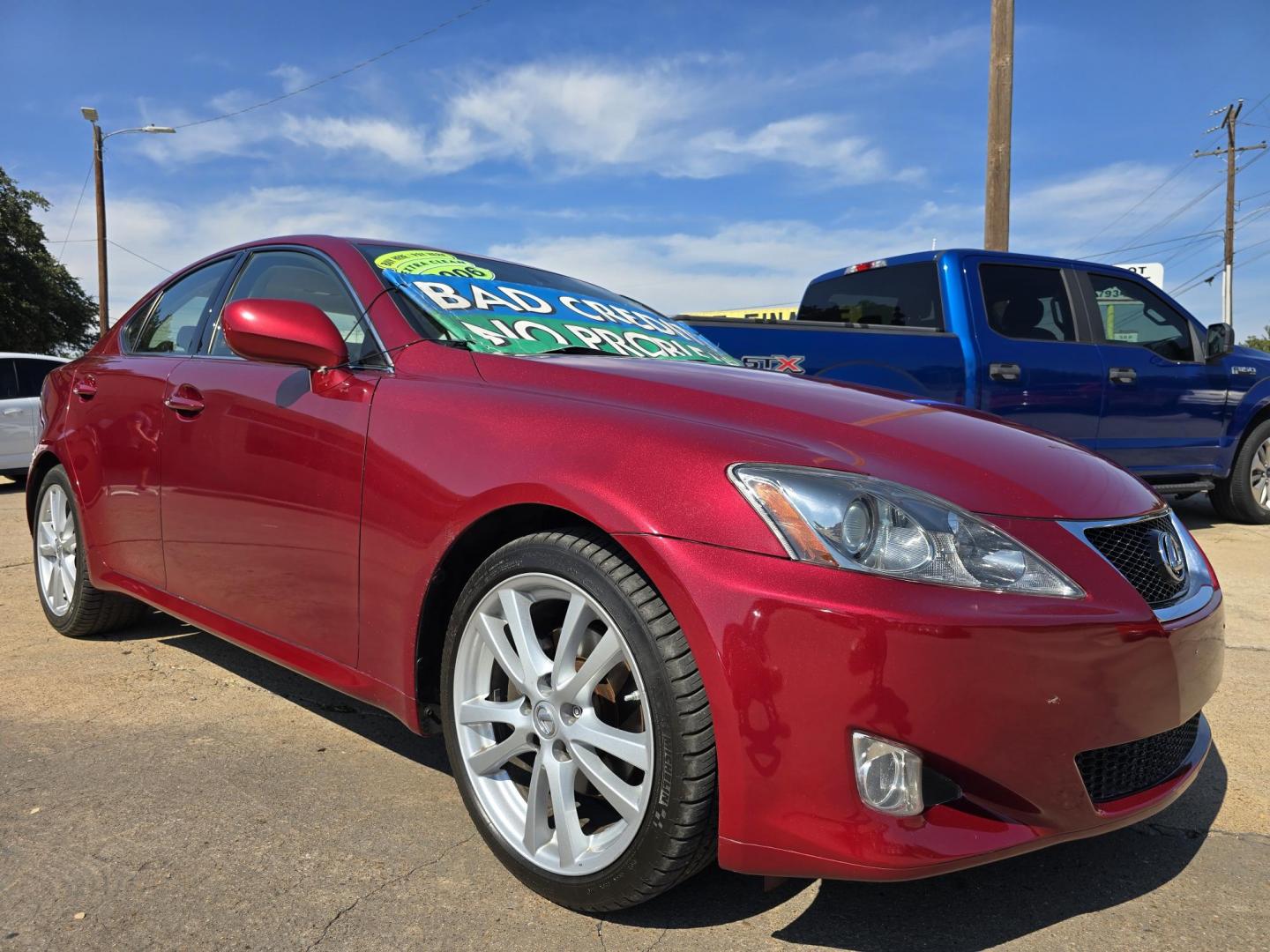 2006 RED Lexus IS (JTHBK262062) with an 2.5L V6 24V DOHC engine, AUTO transmission, located at 2660 S.Garland Avenue, Garland, TX, 75041, (469) 298-3118, 32.885387, -96.656776 - Photo#1