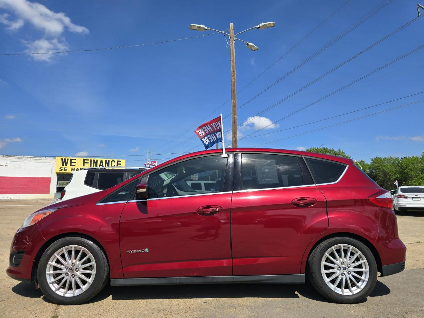2013 RED Ford C-Max SEL (1FADP5BU1DL) with an 2.0L L4 DOHC 16V HYBRID engine, Continuously Variable Transmission transmission, located at 2660 S.Garland Avenue, Garland, TX, 75041, (469) 298-3118, 32.885387, -96.656776 - Photo#5