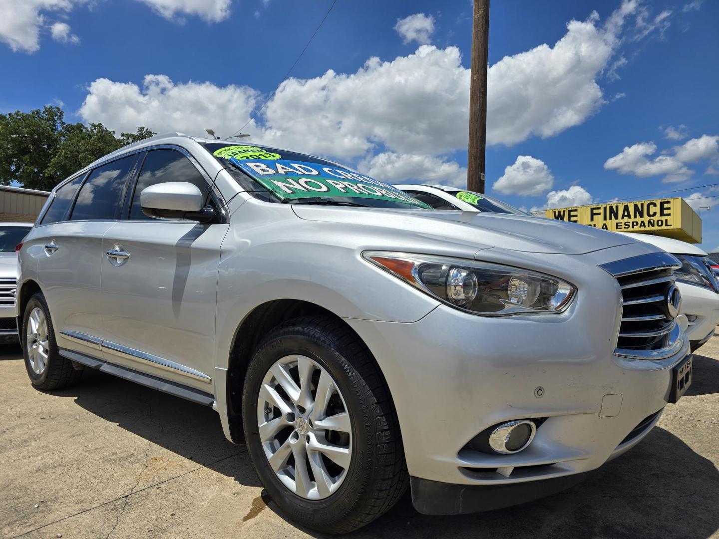 2013 SILVER Infiniti JX (5N1AL0MM7DC) with an 3.5L V6 DOHC 24V engine, Continuously Variable Transmission transmission, located at 2660 S.Garland Avenue, Garland, TX, 75041, (469) 298-3118, 32.885387, -96.656776 - Photo#1