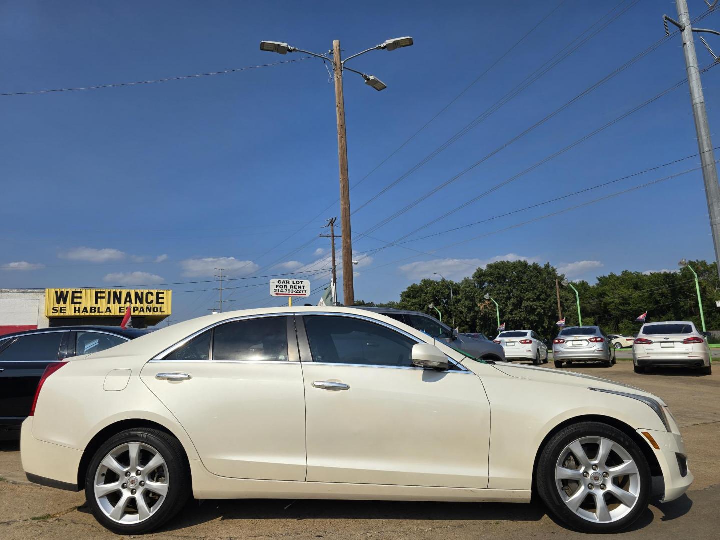 2014 WHITE Cadillac ATS 2.5L Luxury (1G6AB5RA2E0) with an 2.5L L4 DOHC 16V engine, 6-Speed Automatic transmission, located at 2660 S.Garland Avenue, Garland, TX, 75041, (469) 298-3118, 32.885387, -96.656776 - Photo#2