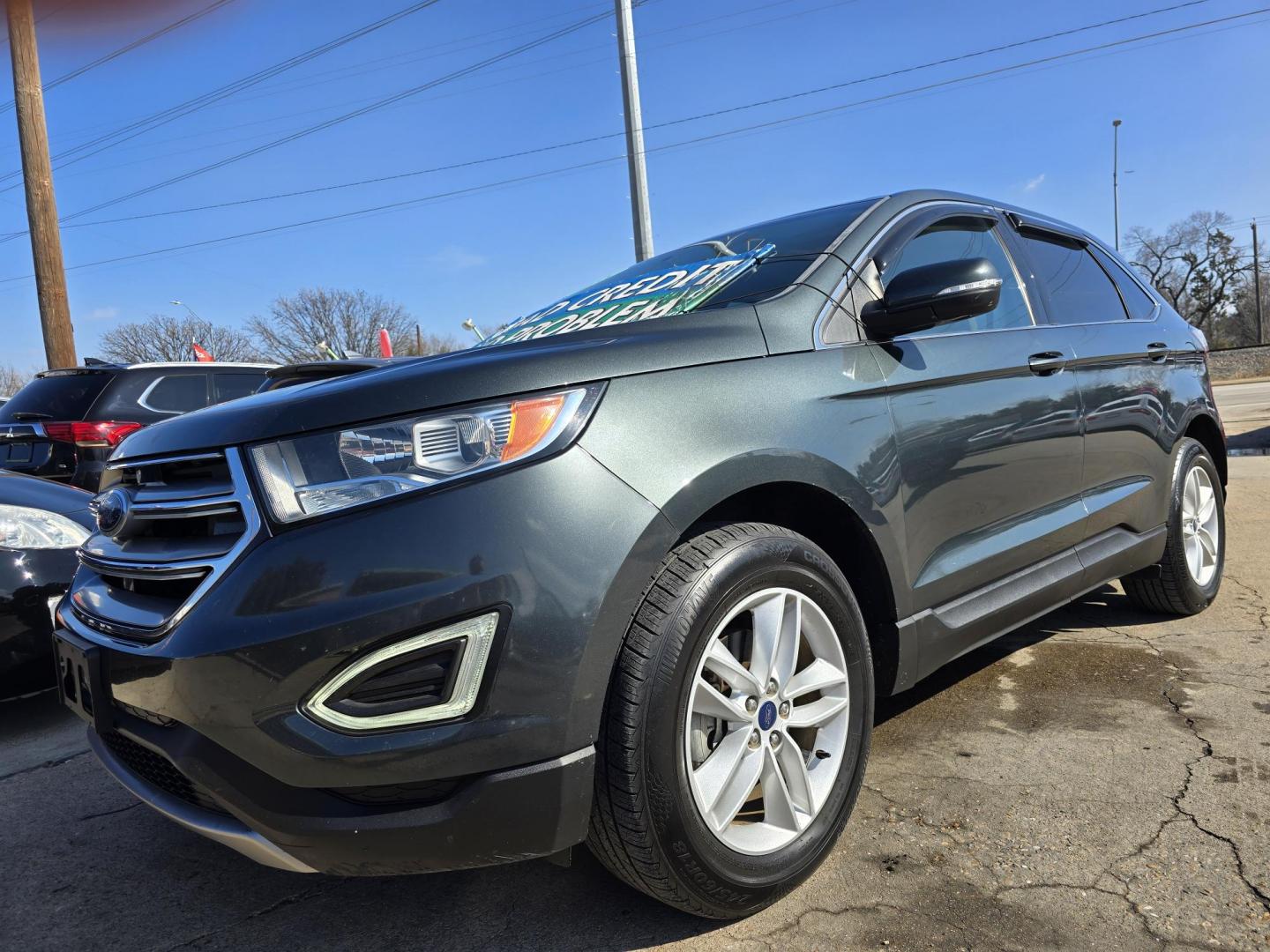 2015 BLACK Ford Edge SEL (2FMTK3J8XFB) with an 3.5L V6 DOHC 24V engine, 6-Speed Automatic transmission, located at 2660 S.Garland Avenue, Garland, TX, 75041, (469) 298-3118, 32.885387, -96.656776 - Photo#7