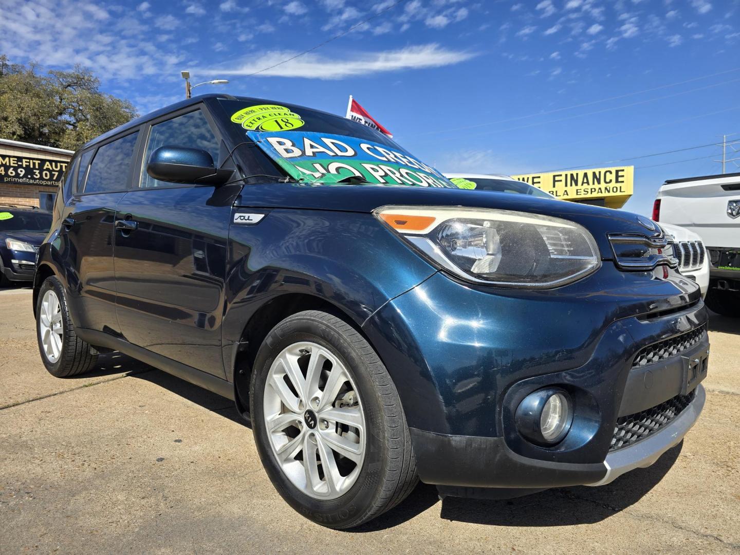 2018 BLUE Kia Soul + (KNDJP3A51J7) with an 2.0L L4 DOHC 16V engine, 6A transmission, located at 2660 S.Garland Avenue, Garland, TX, 75041, (469) 298-3118, 32.885387, -96.656776 - Photo#1